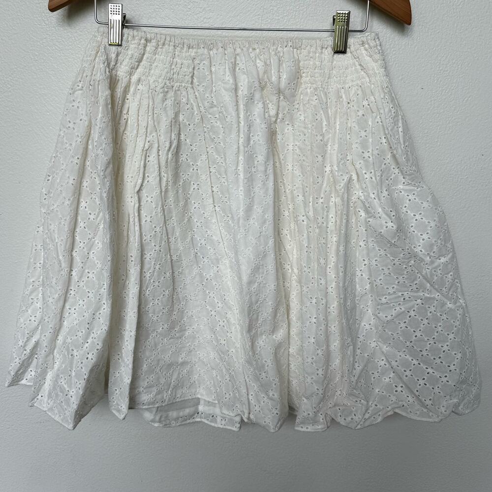 Tia Cibani Off White Eyelet Lace Fit Flare Boho Lined Skirt Girls 13/14 NWT